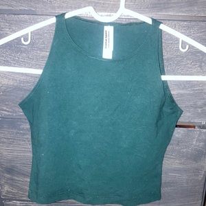 Forest green ribbed tank